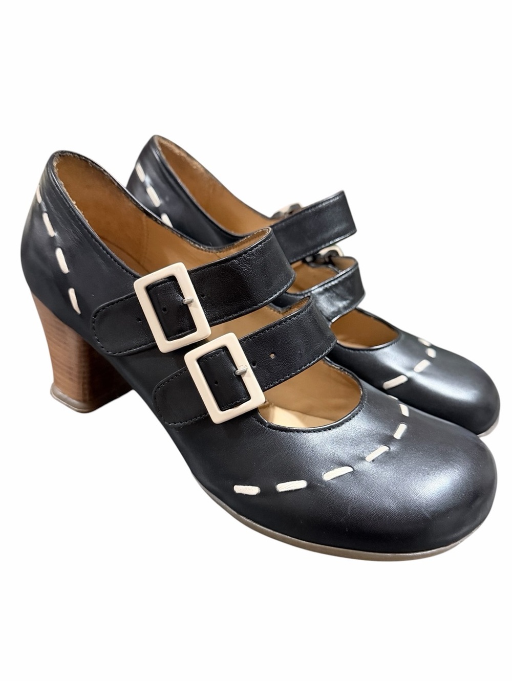 John Fluevog Double Strap Mary Jane Pump Heels Cavalieri Operetta Black 9.5